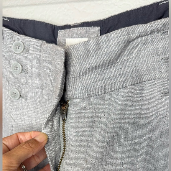 Poetry Wide-Leg Linen Blend Wide Leg Trousers US 10‎ High Rise Front Zip Career - Picture 4 of 8